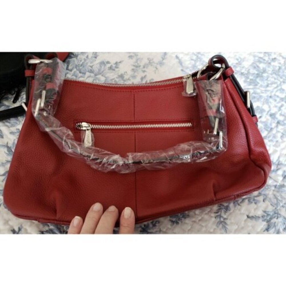 🆕Womens Wine Genuine Leather Shoulder Bag Top Handle Handbag Ladies Purses - Picture 2 of 11